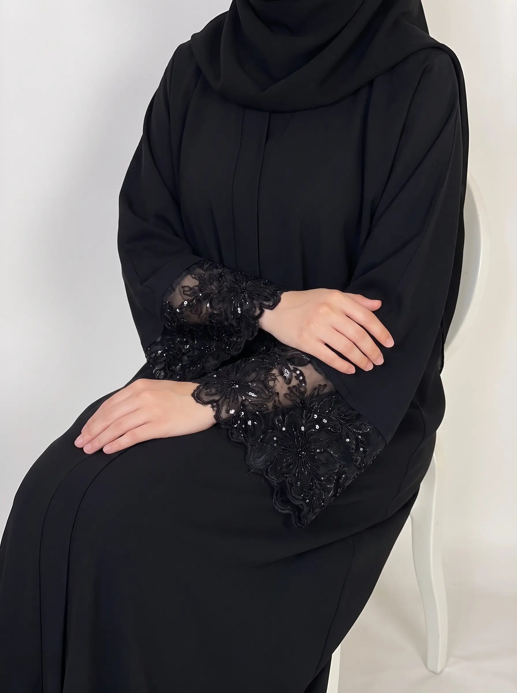 Black - Luxe Noir Abaya BA0007